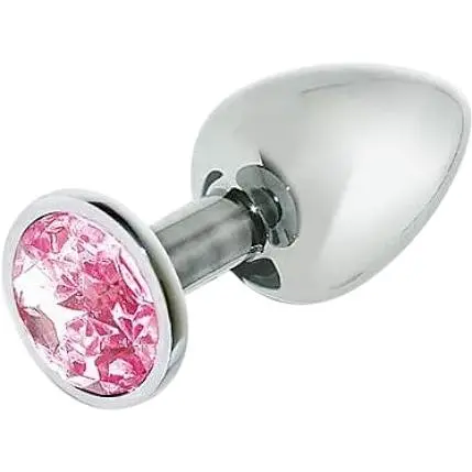 Металева анальна пробка Mai Attraction Toys №72 з рожевим кристалом