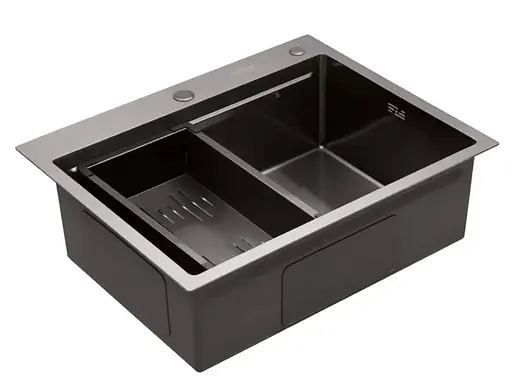 Кухонная мойка Kroner KRP Schwarze - 6350HM PVD (3.0/1.0 мм) (CV031453) - фото 2