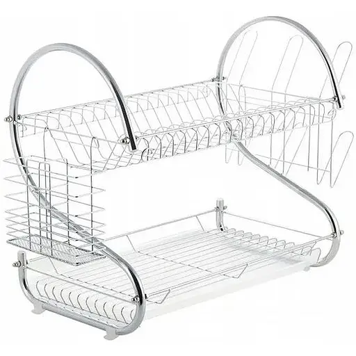 Сушка для посуду Ofenbach 2-х рівнева 52x24.5x37 см хромована сталь (100405)