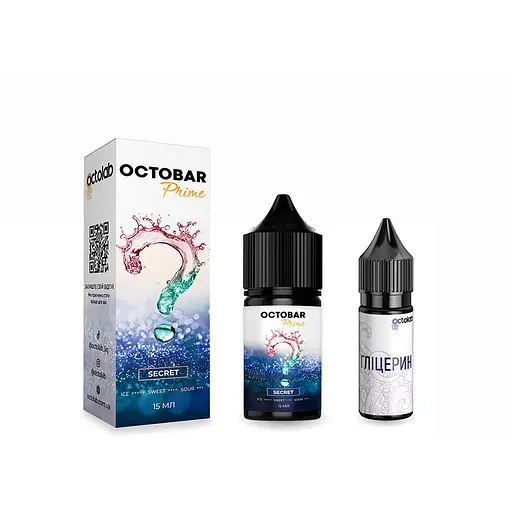Набір компонентів для самозамісу сольової заправки Octobar Prime 15 мл Secret Спробуй вгадати смак 0-50 мг (19058) - фото 1