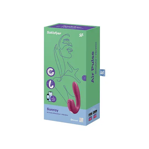 Вакуумний стимулятор клітора з вібрацією Satisfyer Sunray малиновий - фото 8