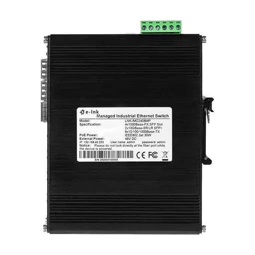 PoE-коммутатор 14-портовый управляемый L2+ E-LINK ETH-IMC2408MP гигабитный с 8 портами PoE, 240W (73-00150) - фото 8