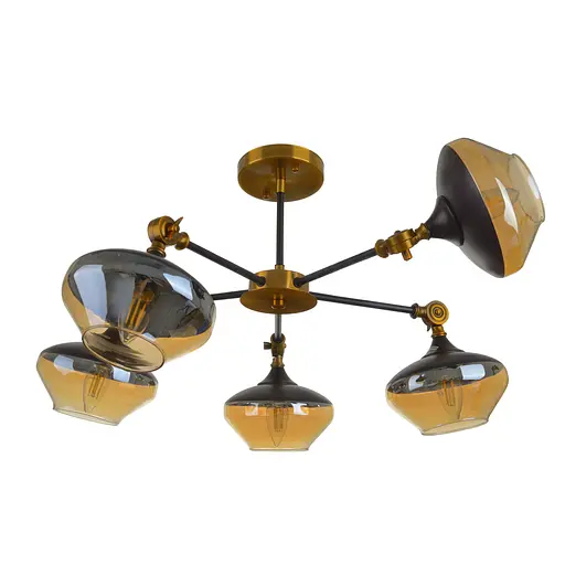 Люстра Brille лофт стельова E27 60W G (BL-966C/5) - фото 3