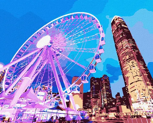 Картина за номерами "Нічний Гонконг" Ideyka KHO3612 40х50см