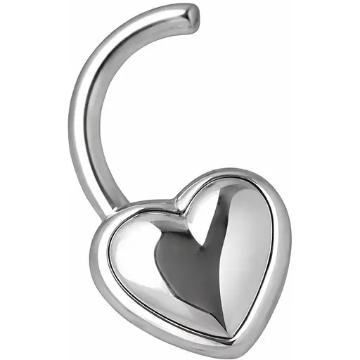 Серебряная серьга-пирсинг в нос Сердечко. 8182436Р - фото 1