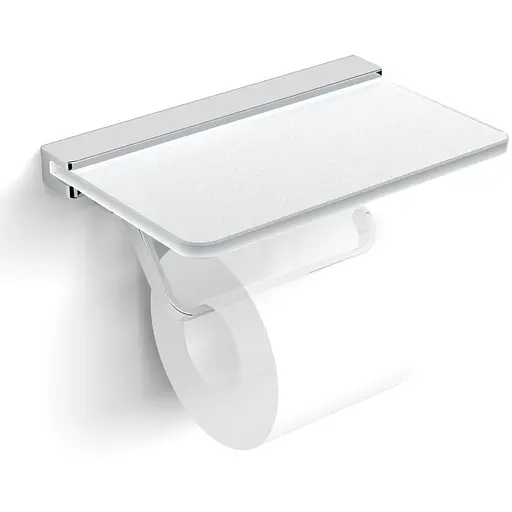 Тримач туалетного паперу Volle Teo з полицею матове скло/хром 15-88-446 Хром - фото 1