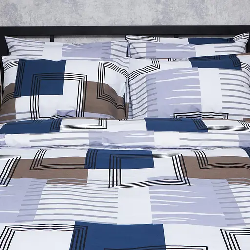 Комплект постельного белья Moon&Star Бязь Gold Люкс Bold Lines King Size 220x240 наволочки 2х40х60 - фото 3