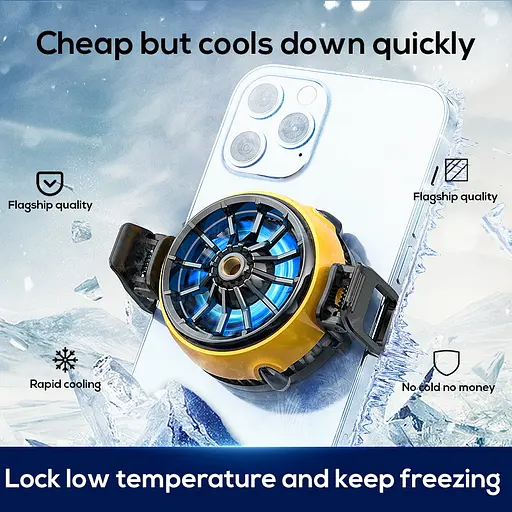 Кулер активне охолодження для телефону / планшета Memo DLA6 шириною до 100 мм Yellow (18518) - фото 7