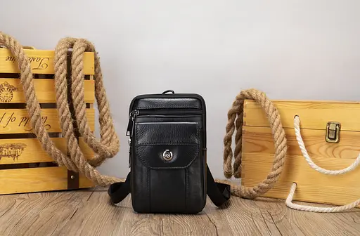 Чоловіча шкіряна сумка на пояс Vintage 11х18,5х4 см sum0015060 - фото 7