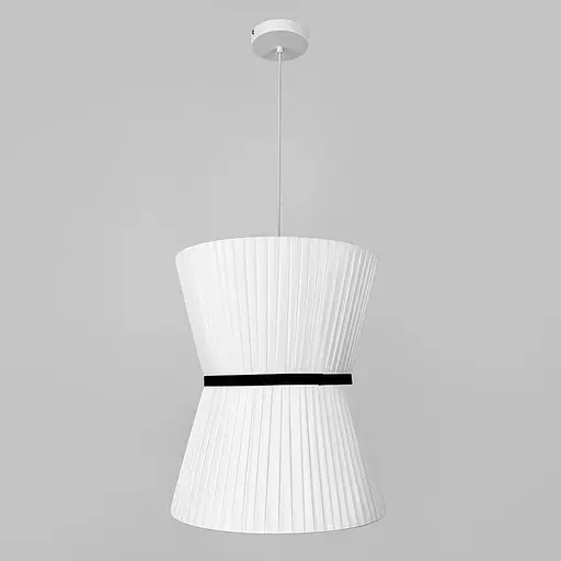 Дизайнерський світильник із полімерним циліндричним абажуром Ø40x48 см Line F MJ240-400 x 480 Білий - фото 2