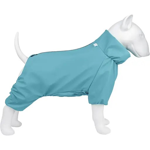Дощовик для собак Waudog Clothes, водонепроникний, L55, В 77-79 см, С 50-55 см, блакитний