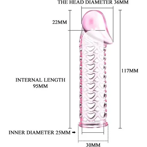 Удлинительная насадка-презерватив Lybaile Male-wear net sleeve, BI - 026200, Розовый - фото 5