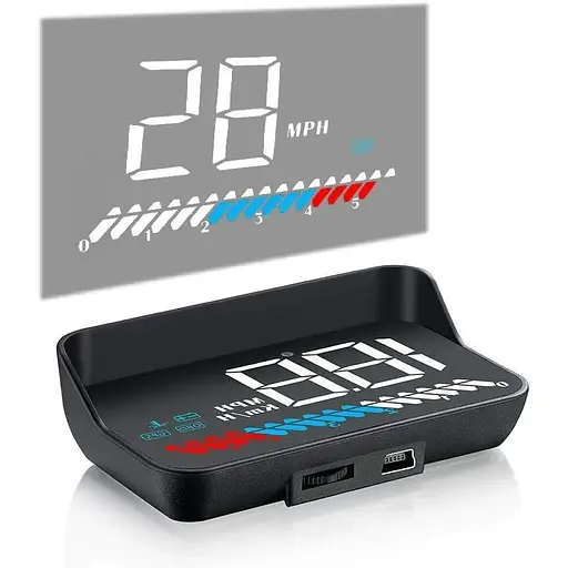 Проєкційний дисплей NikoMaku M7 OBD2 GPS Head Up M7 OBD2 GPS сумісний з тахометром