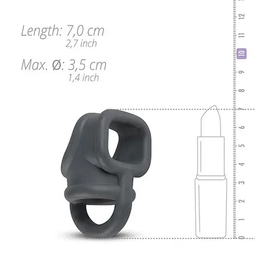 Эрекционное кольцо Boners Liquid Silicone Ball Splitter 7 см серый - фото 4
