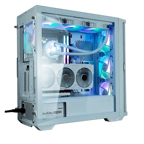 Корпус Zalman Z10 DUO, White, Mid Tower, без БЖ, для ATX / Micro ATX / Mini ITX, 1xType-C / 2xUSB 3.1, макс. CPU - 173 мм / VGA - 395 мм, 4x120 мм ARGB, бічна панель із загартованого скла - фото 4