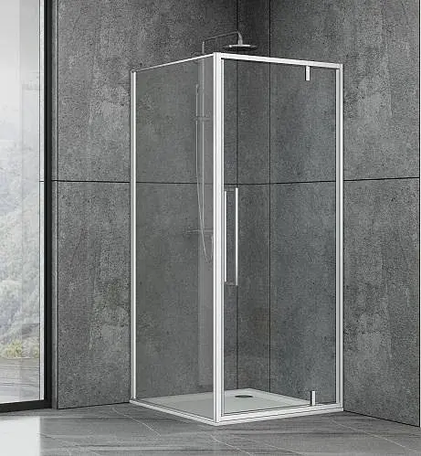 Душевая кабина Dusel DL198 + DL196 Chrome 900x900x1900, Универсальная, прозрачная, хром, 90x90 - фото 1