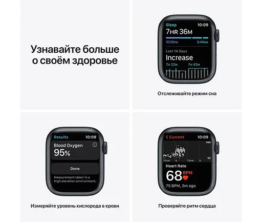 Смарт-годинник Apple Watch Series 7 GPS 45mm Midnight Aluminum Case with Midnight Sport Band [MKN53] Б/В [161674] - фото 5