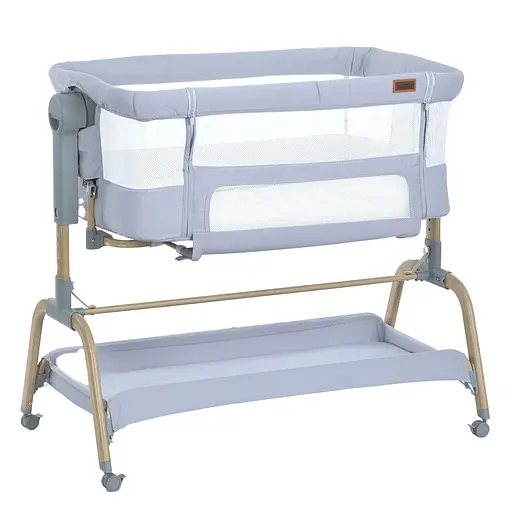 Детская приставная кровать El Camino ME 1180-W Intense Gray с функцией укачивания 