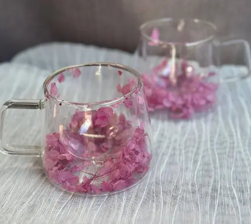 Набір скляних чашок Vittora VT-5312-200 Фіолетове диво з подвійним дном 2 чашки 200 мл - фото 2