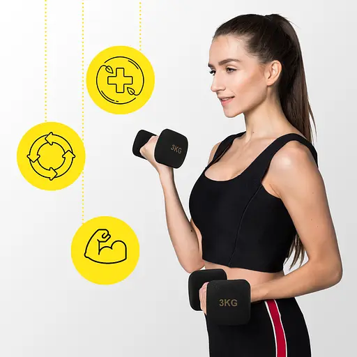 Гантелі вінілові Cornix Square 2 x 3 кг XR-0408 Black - фото 8