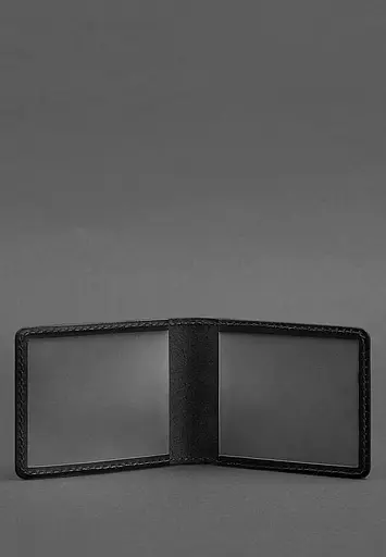 Кожаная обложка для удостоверения с гербом черная - фото 4