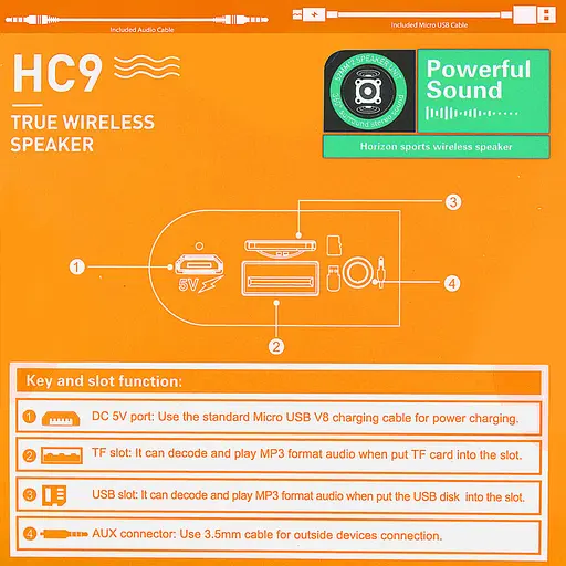 Портативная Bluetooth-колонка Hoco HC9 Dazzling pulse sports BT speaker Черный - фото 3