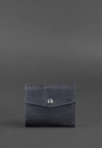 Кожаный кошелек 2.1 синий Crazy Horse - фото 2