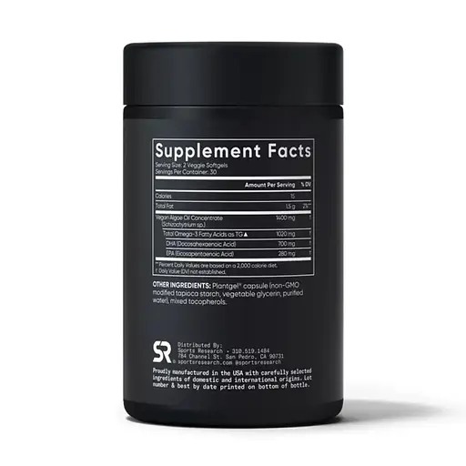 Омега-3 Sport Research Vegan Omega-3 1400 mg 60 softgels (1086-2023-10-4398) - фото 2