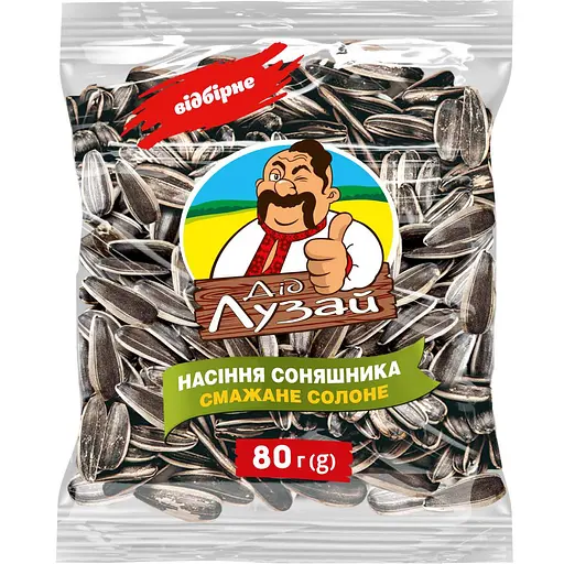 Насіння соняшника Дід Лузай смажене солоне смугасте 80 г