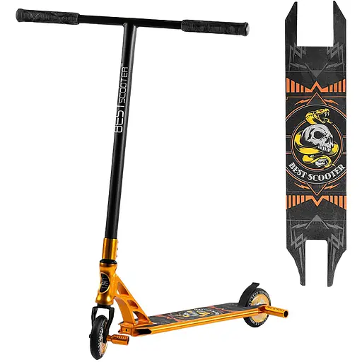 Самокат трюковий Best Scooter Чорно-жовтогарячий 000254816