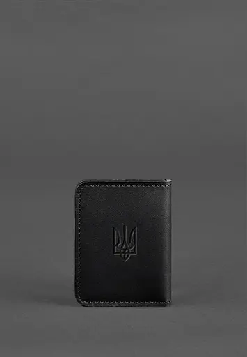 Кожаная обложка для ID-паспорта и водительского заседания 4.1 черная с гербом - фото 3