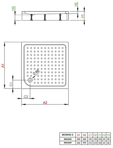 Душовий піддон Radaway Rodos C 90x90 Compact 4K99155-04 - фото 3