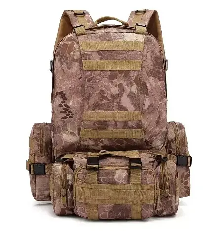 Тактический рюкзак 52л из ткани Oxford Хаки питон - фото 3