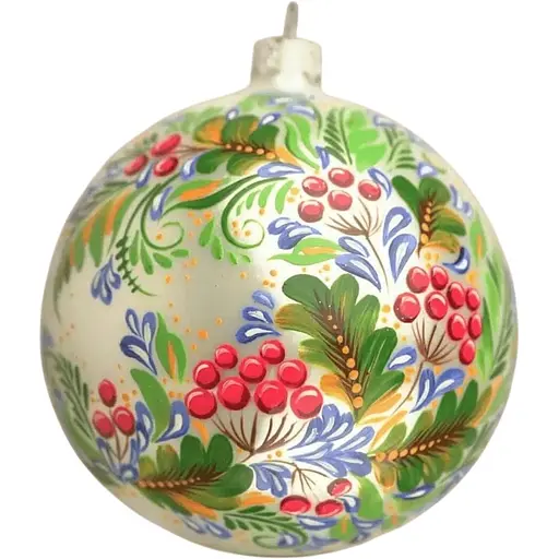 Ялинкова прикраса Санта Шоп Калиновий візерунок скло (4820001154306)