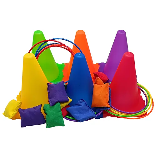 Игровой набор Конусы 3 в 1 2888-16B 6 конусов, 12 колец, 12 мешочков для метания