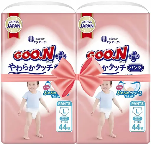 Трусики-подгузники GOO.N Plus для детей 9-14 кг размер L 88 шт.