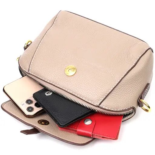 Женская компактная сумка Vintage из натуральной кожи 18х15х6.5 см sum0029026 - фото 8