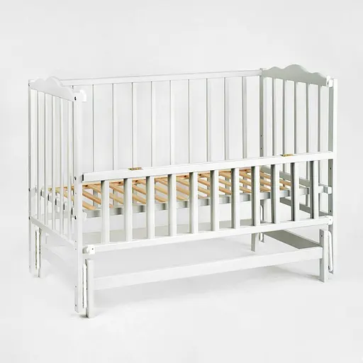 Кроватка детская Анастасия-2 с шарнирно-подшипниковым механизмом и откидной боковиной бук серый - фото 2