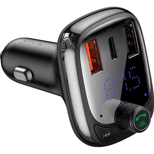FM-трансмиттер Baseus T Shaped S-13 Car Bluetooth MP3 Player Black (CCMT000101) [101022] - фото 3