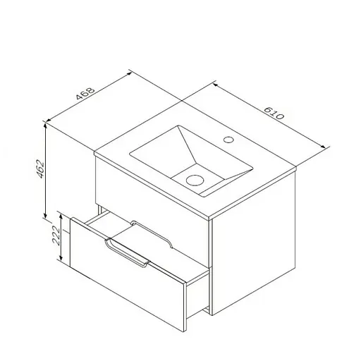 Тумба з умивальником AM.PM Spirit 60 см M70-FUX0602-WC0602-38 Білий - фото 2
