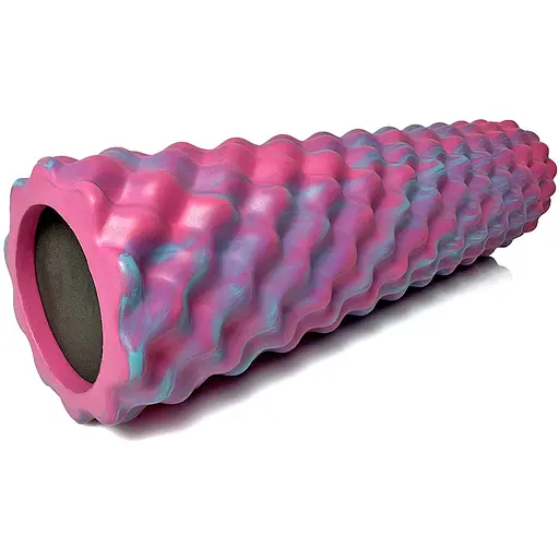 Масажний ролик EasyFit Bubbles 45 см Рожевий-блакитний (EF-3341-1-P) - фото 1