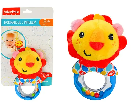 Брязкальце м’яке в ручку Fisher Price левеня GH73131, 19x13.5 см