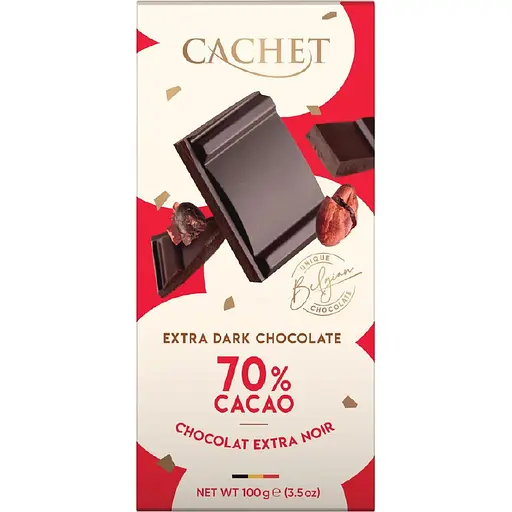 Шоколад черный Cachet Extra Dark 70% какао 100 г