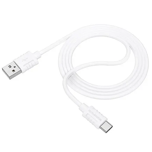Кабель силіконовий USB на USB-C Borofone BX52 Airy 3a швидка зарядка білий - фото 1