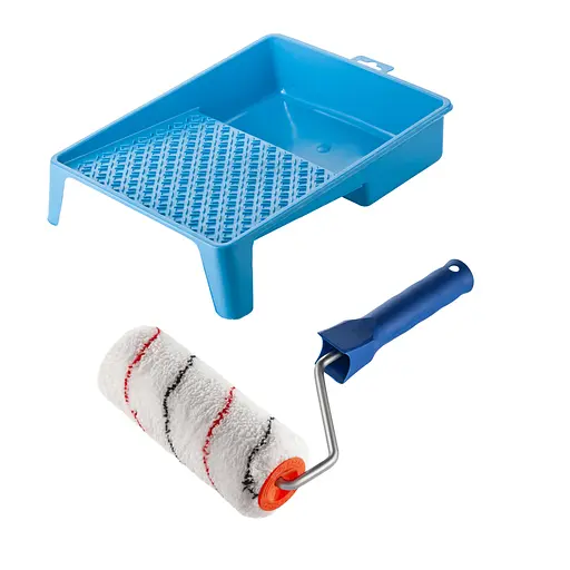 Валик "Мікрофібра" 180х48 мм з ручкою та ванночка Polax (770-222) - фото 1
