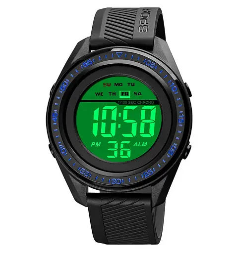 Мужские спортивные часы Skmei 1638 (Синий кант с белым циферблатом) - фото 7