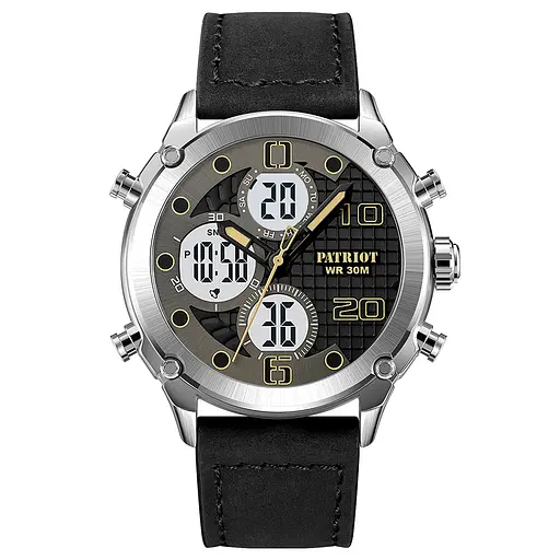 Наручные часы мужские 017LSIWT Silver-White Leather Patriot acs0030984