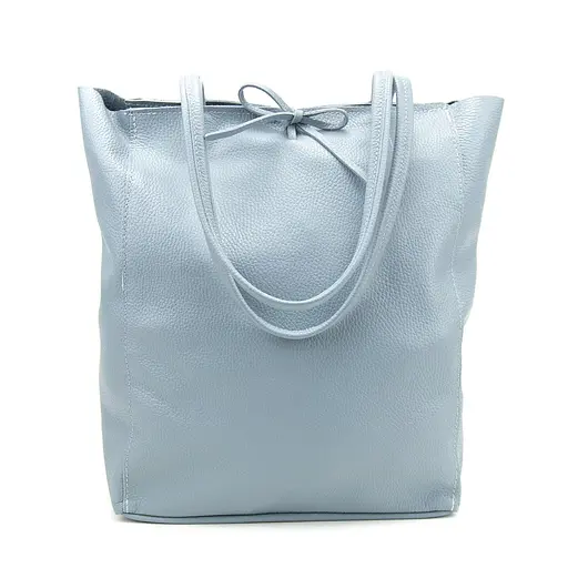 Женская кожаная сумка шоппер голубая Firenze Italy F-IT-7622BLM