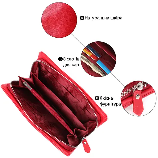 Жіночий гаманець-клатч із відділенням під телефон із натуральної шкіри ST Leather 20х10.5х2 см acs0029656 - фото 4