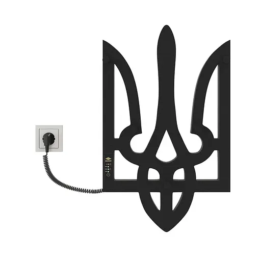 Электрический полотенцесушитель Kosser Тризуб 600x360 EL тайм. чeрний РТ01EL, Черный матовый, Правое - фото 7